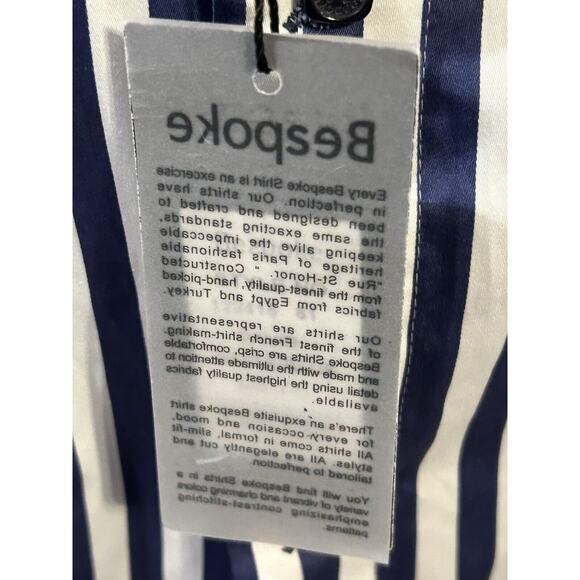 NWT Bespoke White and Blue Striped Button Up Shirt Men's size XXL - Picture 3 of 6